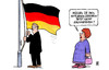 Cartoon: Fahne (small) by Harm Bengen tagged fahne flagge schwarz rot gold gelb mast fahnenmast hissen wahl wahlergebnis bundestagswahl