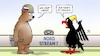 Cartoon: Gas fliesst (small) by Harm Bengen tagged verlass,gas,fliesst,pipeline,nordstream1,bundesadler,adler,bär,wartung,krieg,ukraine,russland,harm,bengen,cartoon,karikatur