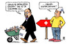Cartoon: Geklaute Datensätze (small) by Harm Bengen tagged finanzamt,steuer,steuerhinterziehung,steuerflucht,schweiz,datensätze,schubkarre