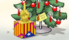 Cartoon: Katalonien-Ergebnis (small) by Harm Bengen tagged katalonien,ergebnis,wahl,mariano,rajoy,niederlage,weihnachten,geschenk,stinkefinger,unabhängigkeit,harm,bengen,cartoon,karikatur