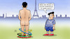 Cartoon: Olympia-Ende Paris (small) by Harm Bengen tagged olympia,ende,paris,olympische,ringe,kaiser,emmanuel,macron,frankreich,kind,nackt,harm,bengen,cartoon,karikatur