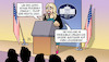 Cartoon: Rundumschlag (small) by Harm Bengen tagged präsident,donald,trump,presssprecherin,karoline,leavitt,iran,mullah,venezuela,grönland,gletscher,kuba,harm,bengen,cartoon,karikatur