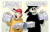 Cartoon: Tod durch Umweltverschmutzung (small) by Harm Bengen tagged studie,millionen,tote,umweltverschmutzung,dreck,schaden,tod,zeitungsjunge,harm,bengen,cartoon,karikatur