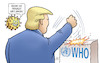 Cartoon: Trump und WHO (small) by Harm Bengen tagged trump,who,weltgesundheitsorganisation,uno,usa,kritik,schlagen,corona,coronavirus,ansteckung,pandemie,epidemie,krankheit,schaden,harm,bengen,cartoon,karikatur