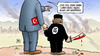 Cartoon: Türkei und IS (small) by Harm Bengen tagged krieg,tod,tot,sohn,kobane,kurden,türkei,erdogan,is,terror,islamisten,harm,bengen,cartoon,karikatur