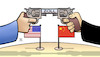 Cartoon: Zoll-Krieg (small) by Harm Bengen tagged zoll,handelskrieg,usa,china,strafzölle,revolver,pistole,harm,bengen,cartoon,karikatur