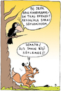 Cartoon: The fox and the crow (small) by cizofreni tagged karga,tilki,crow,fox,cheese,dynamite,dinamit,aesop,ezop