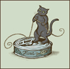 Cartoon: Tuna (small) by Little Topper tagged cat,tuna,tin,string,thread,food