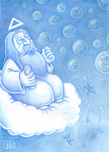 Cartoon: Gods bubbles (medium) by vladan tagged cloud,bubbles,god