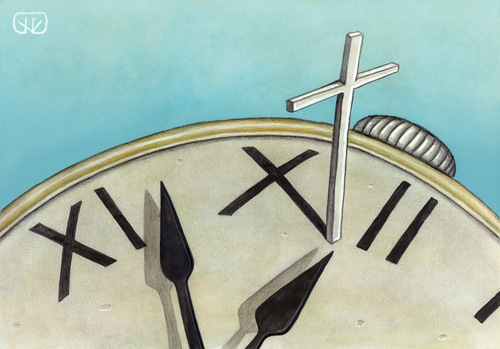 Cartoon: Time-1 (medium) by vladan tagged time,clock,cross