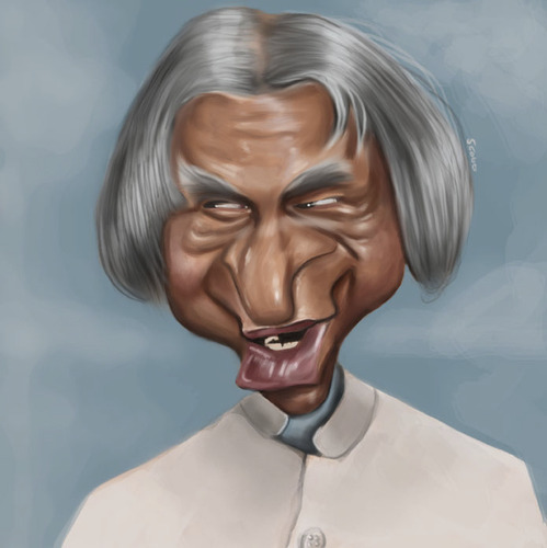 Cartoon: Abdul Kalam (medium) by jonesmac2006 tagged abdul,kalam,caricature,cartoon