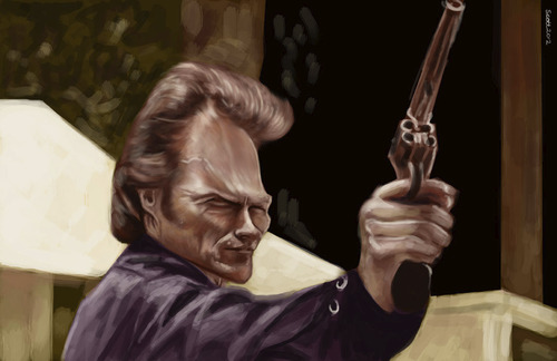 Cartoon: Clint (medium) by jonesmac2006 tagged eastwood,clint,caricature