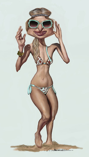 Cartoon: Paris by day (medium) by jonesmac2006 tagged paris,hilton,caricature