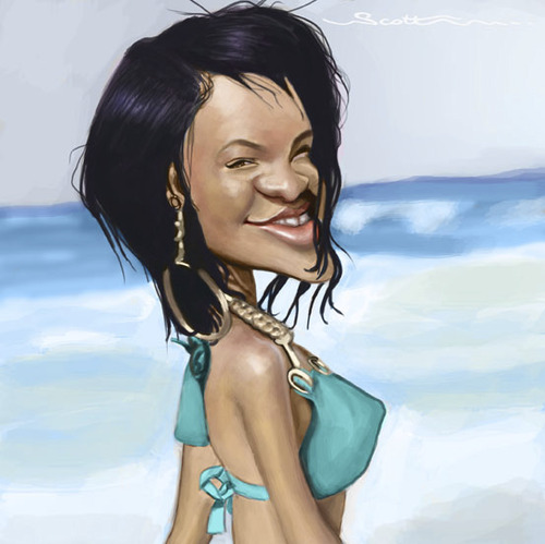 Cartoon: Rihanna (medium) by jonesmac2006 tagged rihanna,caricature