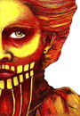 Cartoon: Skull face (small) by MontseCastellano tagged portrait,tatoo
