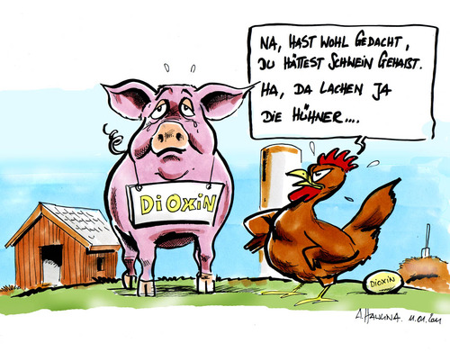 Cartoon: Dioxin-Schwein (medium) by pianoman68 tagged dioxin,schweinefleisch,skandal
