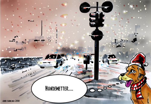 Cartoon: Hundewetter (medium) by pianoman68 tagged hundewetter,wetter,schneechaos,schnee,verkehr