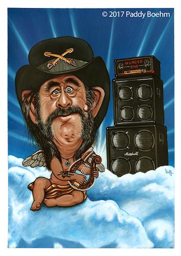 Cartoon: Lemmy Kilmister (medium) by Paddy tagged lemmy,kilmister,motorhead,karikatur,acryl