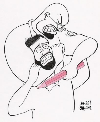 Cartoon: kalem-bicak (medium) by Murat tagged kalem,bicak