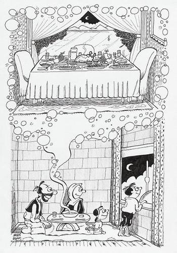 Cartoon: Poor food (medium) by Murat tagged poor,food,ramadan,fast,greed