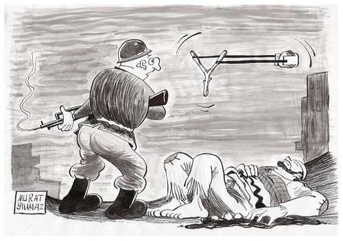 Cartoon: Resistance in Gaza! (medium) by Murat tagged gaza,palestine,genocide,savagery,persecution,freedom