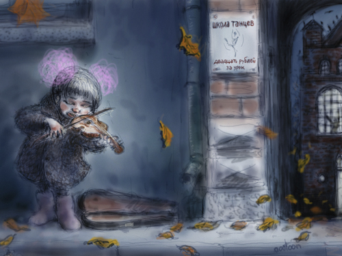Cartoon: malinka violena (medium) by nootoon tagged violin,russia,germany,illustration,music,nootoon