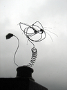 Cartoon: cat wire (small) by nootoon tagged cat,kitten,katze,nootoon,ilmenau,draht,wire