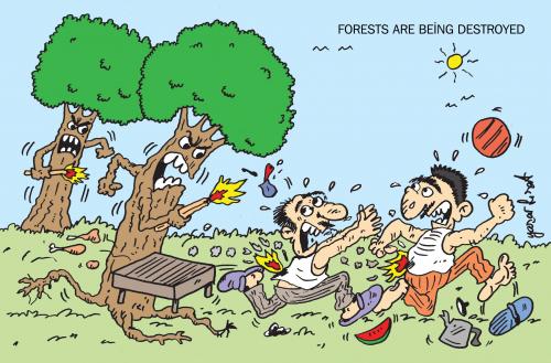 Cartoon: Forests all over the world on fi (medium) by komikadam tagged forests