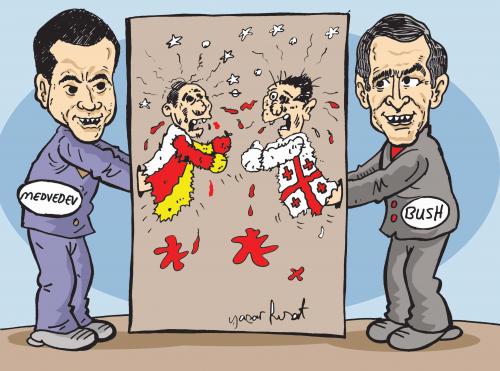 Cartoon: Russia Georgia War (medium) by komikadam tagged russia,georgia,war