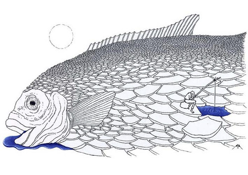 Cartoon: Fisherman (medium) by ASKIN AYRANCIOGLU tagged fisherman