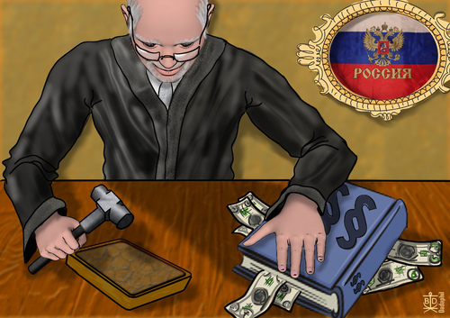 Cartoon: Uniform corruption 2 (medium) by Dadaphil tagged judge,richter,dadaphil,money,geld,korruption,law,gesetz