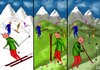 Cartoon: Making the best out of a crisis (small) by Dadaphil tagged crisis krise people menschen skiing ski golf mountains snow berge schnee
