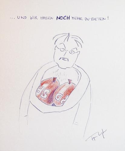 Cartoon: Steinis neue Kanzlerstrategie (medium) by patatafrita tagged steinmeier,merkel,politik,cartoon,stern