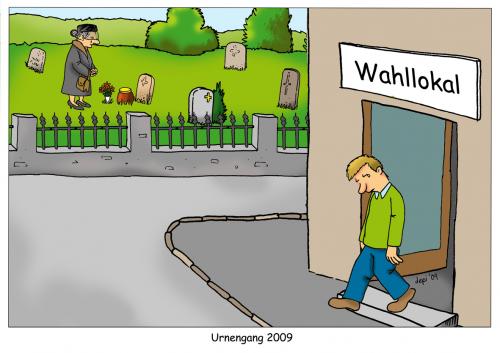 Cartoon: Urnengang 2009 (medium) by depi tagged stern,cartoonwettbewerb,merkel,steinmeier