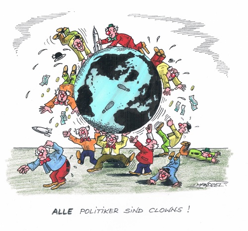 Cartoon: Alle Politiker sind Clowns (medium) by mandzel tagged clowns,weltkugel,politiker,clowns,weltkugel,politiker