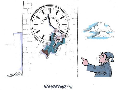 Cartoon: Alles hat seine Zeit (medium) by mandzel tagged merz,kanzler,deutschland,politikunfähigkeit,reformen,misswirtschaft,finanzlöcher,unbeliebtheit,merz,kanzler,deutschland,politikunfähigkeit,reformen,misswirtschaft,finanzlöcher,unbeliebtheit