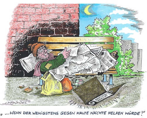 Cartoon: Armutsbericht (medium) by mandzel tagged armut,deutschland,inflation,regierungsunfähigkeit,misswirtschaft,ungerechtigkeiten,menschenverachtung,armut,deutschland,inflation,regierungsunfähigkeit,misswirtschaft,ungerechtigkeiten,menschenverachtung