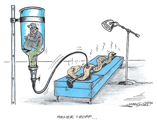 Cartoon: Beitragserhöhungen (medium) by mandzel tagged gesundheit,krankenkassen,beitragserhöhungen,gesundheit,krankenkassen,beitragserhöhungen