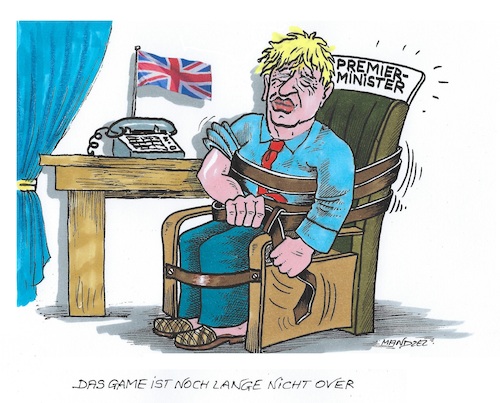 Cartoon: Boris Johnson bleibt (medium) by mandzel tagged großbritannien,johnson,rücktrittsforderungen,regierungschaos,großbritannien,johnson,rücktrittsforderungen,regierungschaos