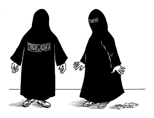Cartoon: Burka im Blick (medium) by mandzel tagged burka,burka