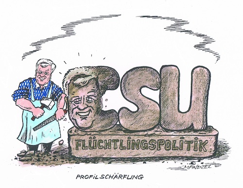 Cartoon: CSU-Klausurtagung (medium) by mandzel tagged csu,seehofer,flüchtlingspolitik,bayern,wahlkampf,csu,seehofer,flüchtlingspolitik,bayern,wahlkampf