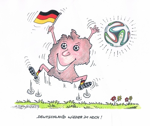 Cartoon: Deutschland im Glücksrausch ! (medium) by mandzel tagged wm,fußball,deutschland,sieg,wm,fußball,deutschland,sieg