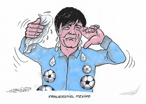 Cartoon: Die erste Schlappe (medium) by mandzel tagged wm,fußball,löw,mexiko,deutschland,fehlstart,wm,fußball,löw,mexiko,deutschland,fehlstart