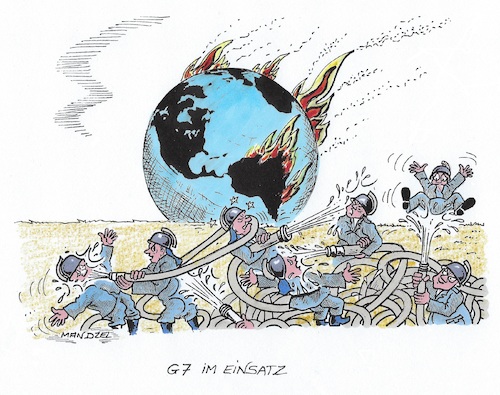 Cartoon: Die G7 lösen die Weltprobleme (medium) by mandzel tagged g7,frankreich,wirtschaft,weltprobleme,gipfeltreffen,die,g7,frankreich,wirtschaft,weltprobleme,gipfeltreffen