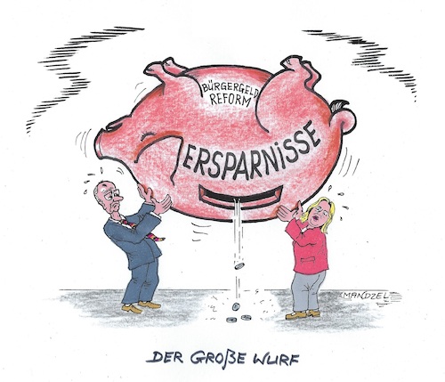 Cartoon: Enttäuschung (medium) by mandzel tagged deutschland,bürgergeldreform,finanzen,politik,armut,einsparungen,deutschland,bürgergeldreform,finanzen,politik,armut,einsparungen