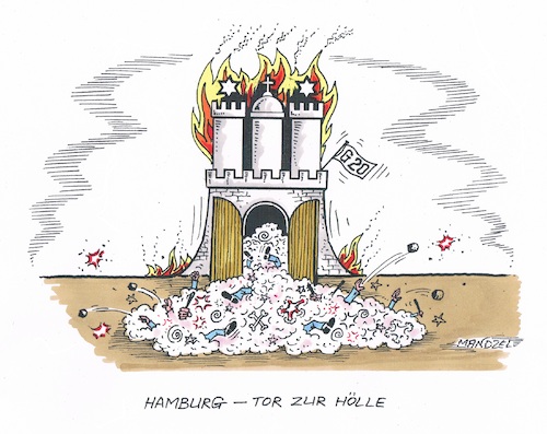 Cartoon: G-20-Gipfel (medium) by mandzel tagged 20,gipfel,hamburg,weltpolitik,freihandel,terror,störungen,demonstrationen,gewalt,20,gipfel,hamburg,weltpolitik,freihandel,terror,störungen,demonstrationen,gewalt