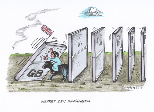 Cartoon: Gefahr eines Dominoeffekts (medium) by mandzel tagged eu,großbritannien,brexit,europa,dominoeffekt,eu,großbritannien,brexit,europa,dominoeffekt