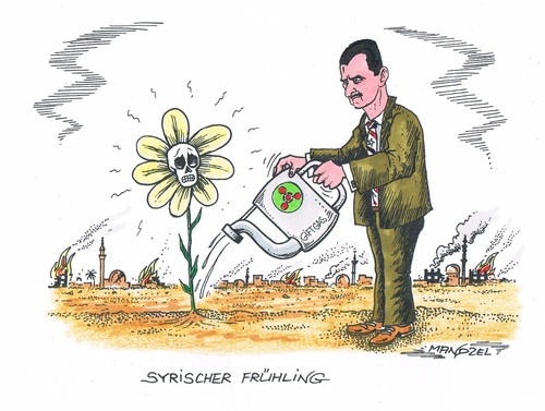Cartoon: Giftgaseinsatz in Syrien (medium) by mandzel tagged syrien,giftgas,assad,bürgerkrieg,syrien,giftgas,assad,bürgerkrieg