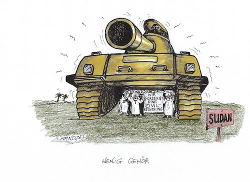 Cartoon: Gute Wünsche (medium) by mandzel tagged sudan,militärputsch,zivilregierung,demonstrationen,sudan,militärputsch,zivilregierung,demonstrationen