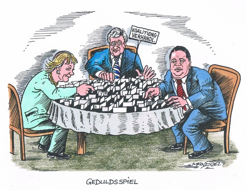 Cartoon: Koalitionsverhandlungen (medium) by mandzel tagged cdu,csu,spd,merkel,seehofer,gabriel,irrgarten,koalition,cdu,csu,spd,merkel,seehofer,gabriel,irrgarten,koalition